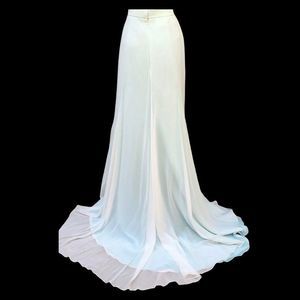 Belsoie Wedding Skirt 2nd Marriage Baby‎ Blue White Chiffon Layers Train Size 12